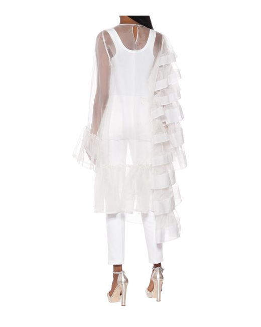 Dries Van Noten Ruffled Silk Organza Minidress in White - Lyst