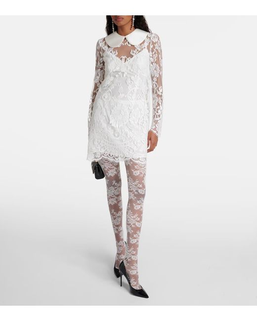 Dolce & Gabbana White Strumpfhose aus Spitze
