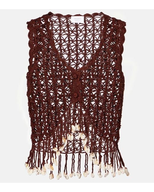 Top Cropped di Anna Kosturova in Brown