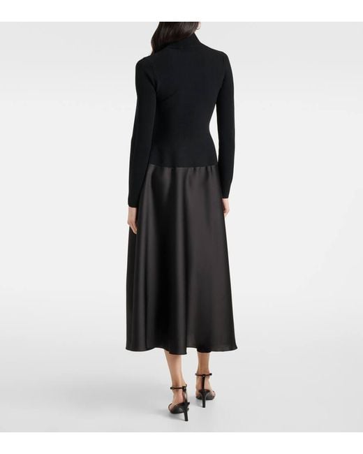 Robe Midi Frances En Satin Jonathan Simkhai en coloris Black
