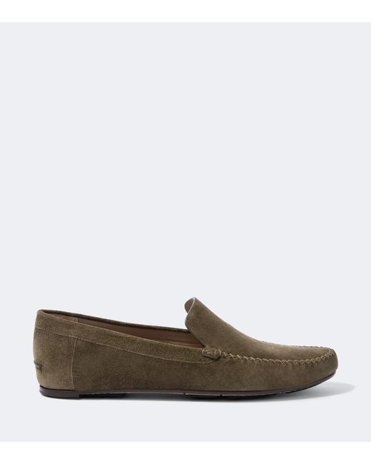 Manolo Blahnik Green Alder Suede Loafers for men