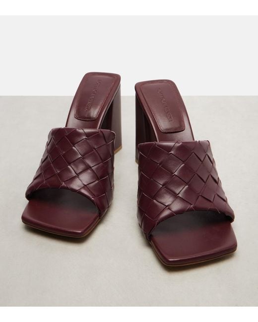 Bottega Veneta Brown Parco Intrecciato Leather Mules