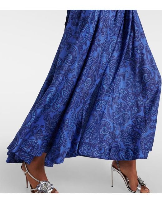 Robe Midi En Soie A Motif Cachemire Zimmermann en coloris Blue
