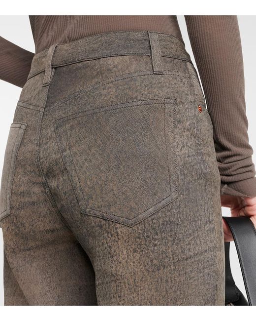 Pantalones bootcut de piel de tiro alto Re/done de color Brown