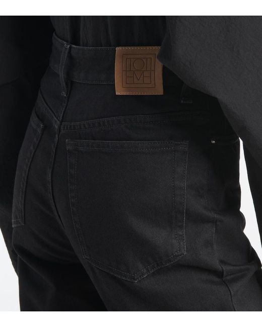 Totême Black High-Rise Slim Jeans