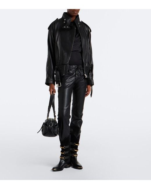 Isabel Marant Black Mexia Leather And Suede Cowboy Boots