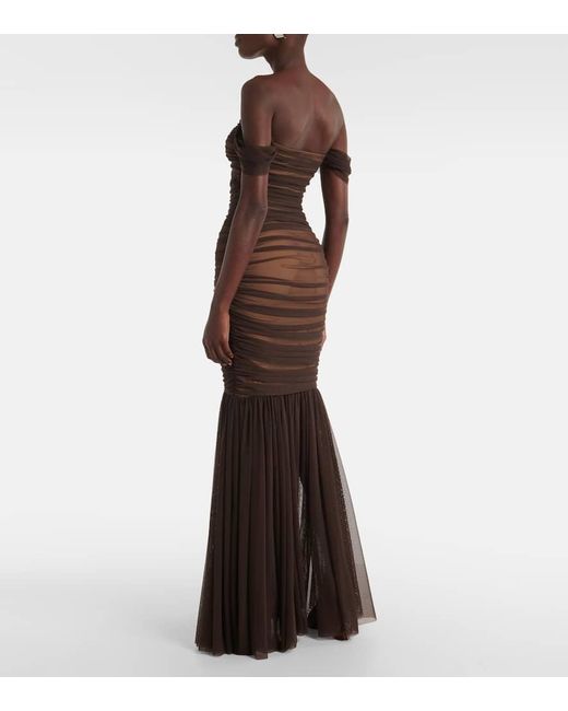 Abito Lungo Walter di Norma Kamali in Brown