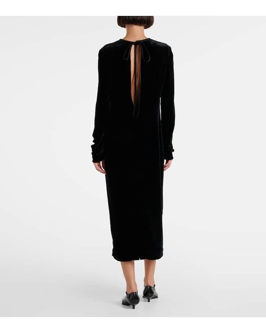 Vestido Midi De Saten Miu Miu de color Black