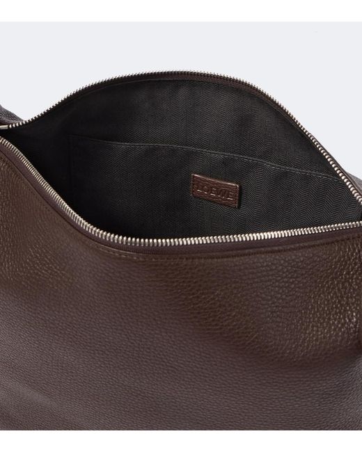 Loewe Brown Loop Medium Leather Shoulder Bag for men