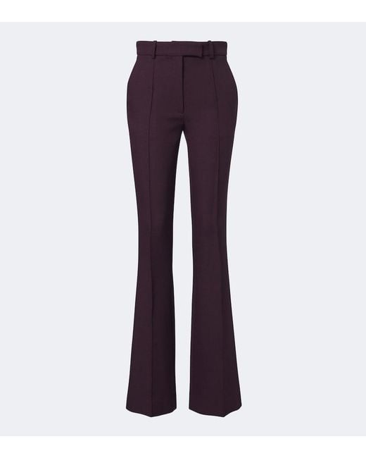 Alex Perry Purple Virgin Wool Flared Pants