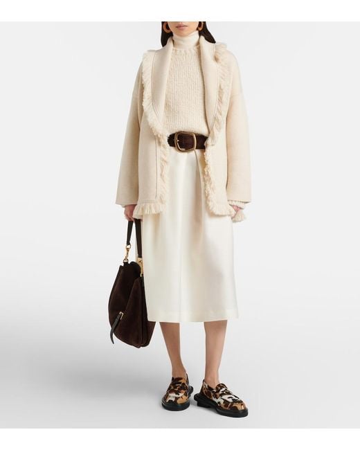Alanui Natural Finest Fringed Cashmere And Cotton Cardigan
