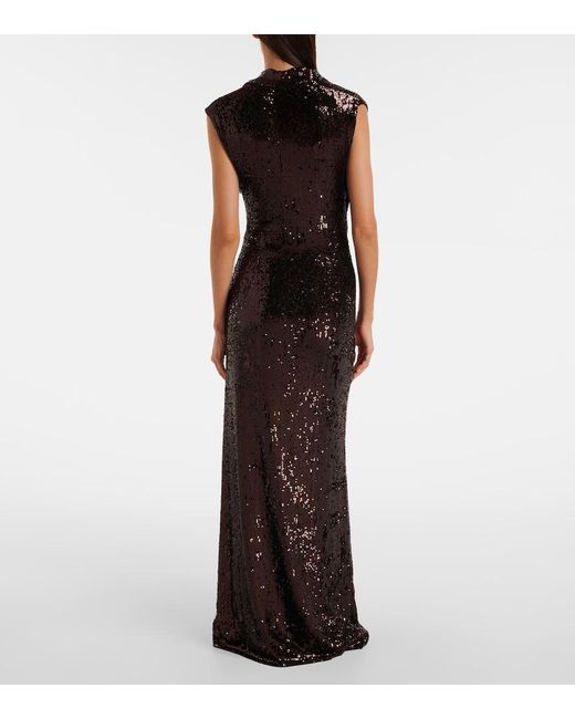 TOVE Black Azalea Sequined Gown