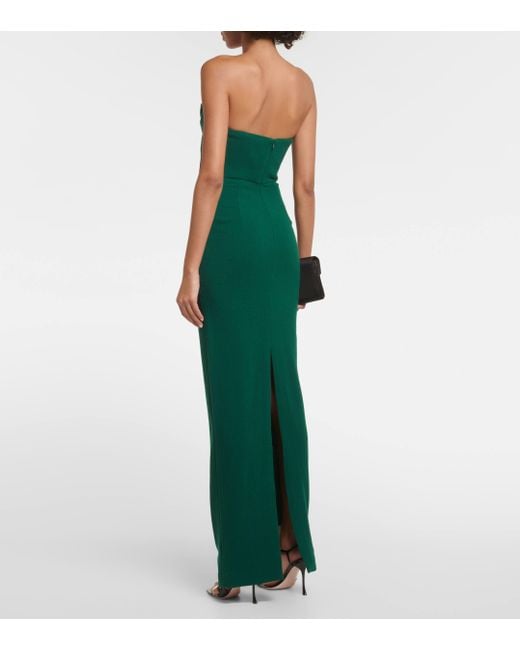 Roland Mouret Green Origami Strapless Bustier Gown