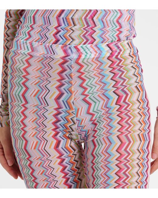 Missoni Pink Zigzag High-Rise Slim Pants