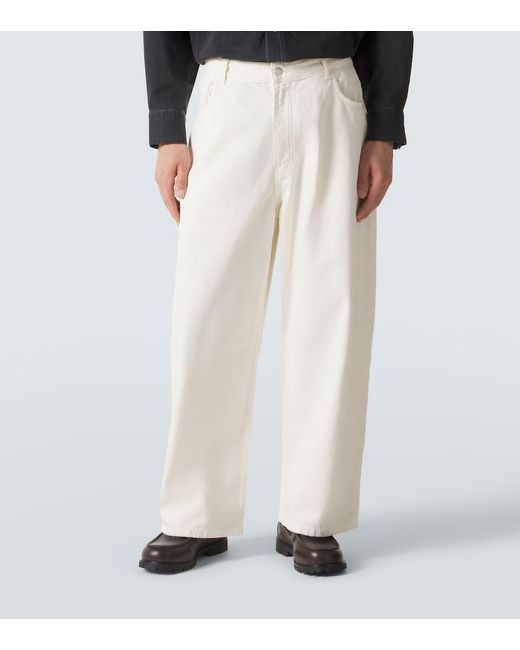 Studio Nicholson White Paolo Barrel-Leg Jeans for men