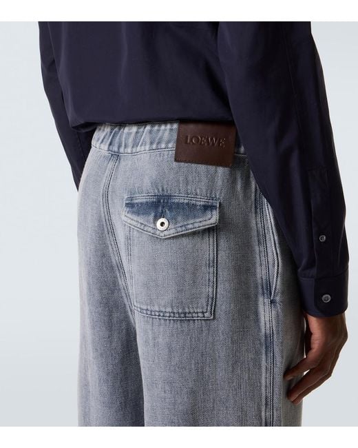 Loewe Gray Mid-Rise Wide-Leg Jeans for men