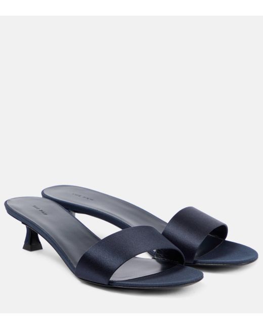 The Row Blue Combo Satin Mules