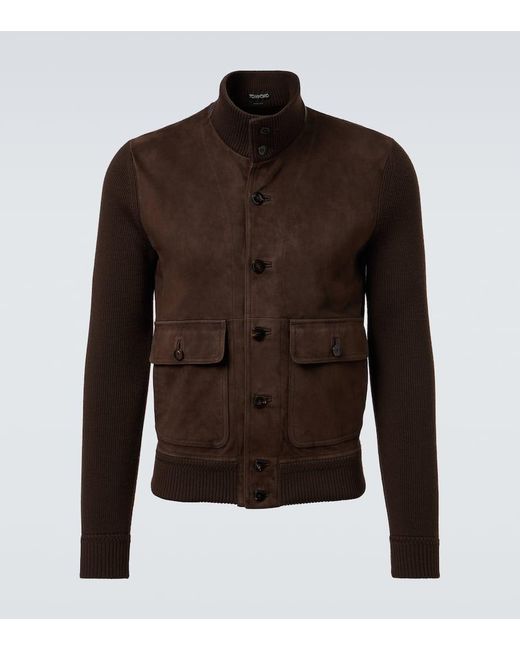 Tom Ford Brown Wool And Suede Blouson for men