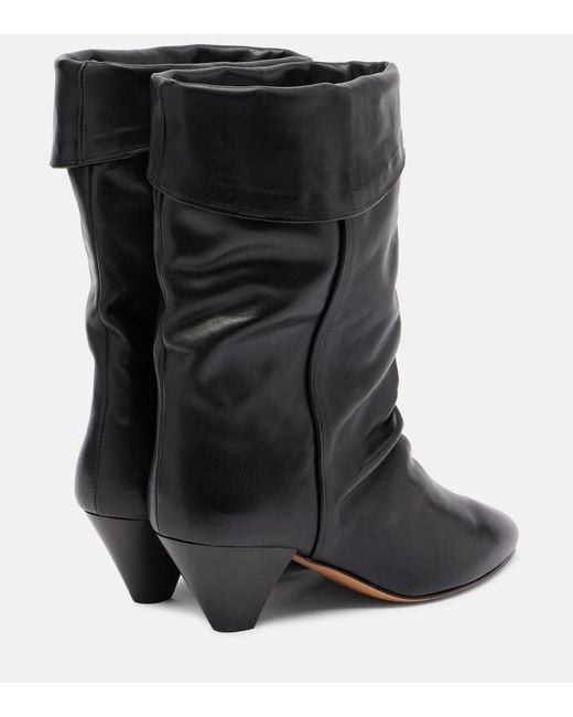 Isabel Marant Black Dalby 55 Leather Ankle Boots