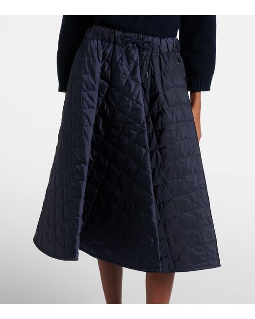 Falda Midi De Re-Nylon Acolchada Prada de color Blue