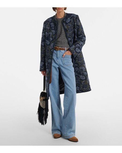 Etro Gray Cable-Knit Wool Polo Sweater