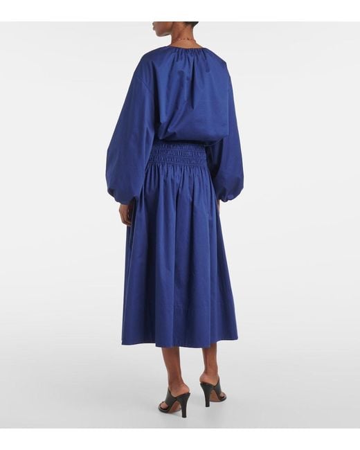 Jupe Midi Leonie En Satin De Coton Joseph en coloris Blue