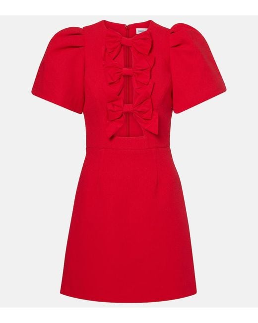 Rebecca Vallance Red Kaylee Bow-Detail Minidress