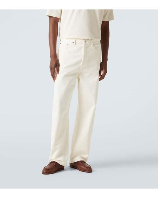 I Jeans Baggy A Vita Alta E Gamba Larga di FRAME in White da Uomo