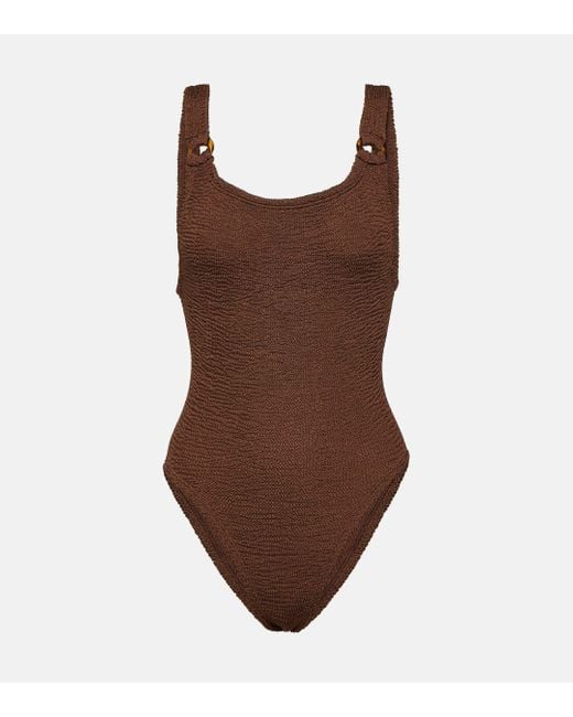 Hunza G Brown Domino Swimsuit