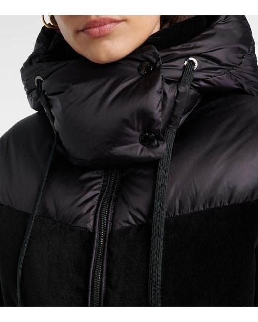 Bogner Black Cathy Velvet-Trimmed Down Jacket