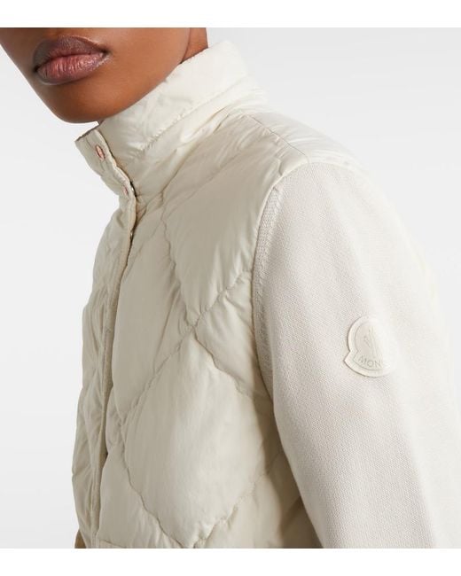 Moncler Natural Down-Paneled Cardigan
