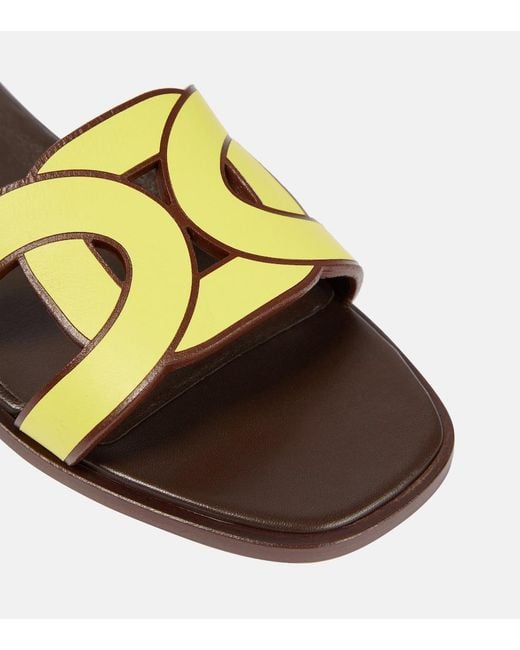 Tod's Yellow Leather Slides