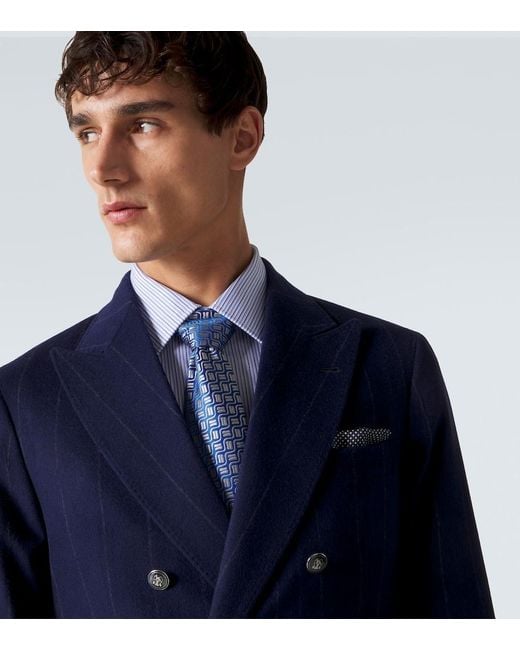 Charvet Blue Silk Jacquard Tie for men