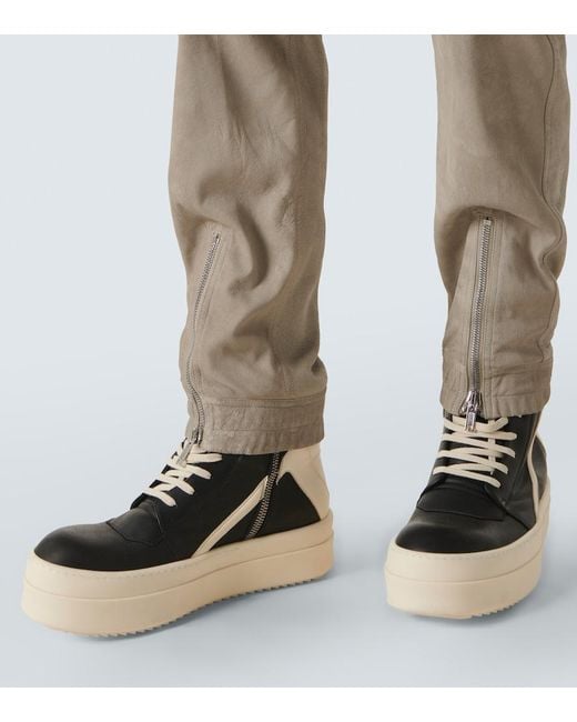 Rick Owens Natural Leather Cargo Pants for men