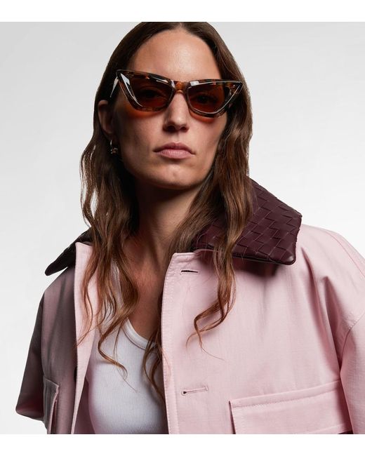 Bottega Veneta Brown Reace Cat-Eye Sunglasses