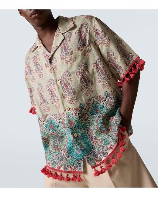 Valentino Hemd Aus Leinen in Multicolor für Herren