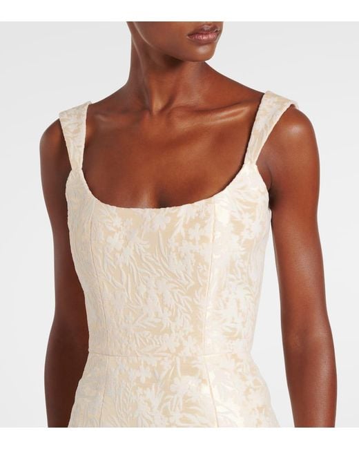 Markarian White Numa Velvet Midi Dress