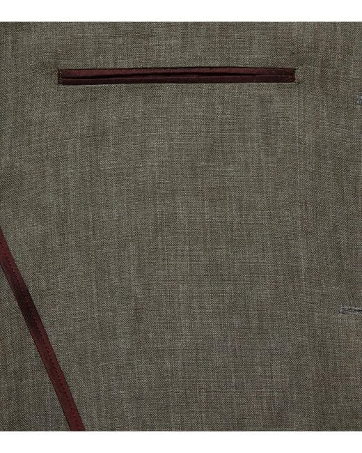 Rubinacci Green Linen Blazer for men