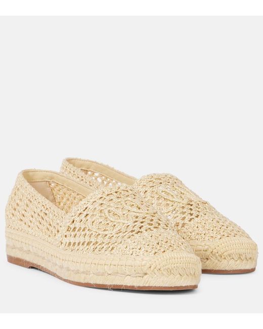 Chloé Natural Isla Espadrilles Aus Häkelmaterial