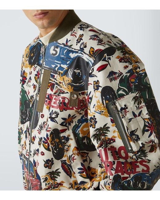 Sacai Multicolor Printed Cotton Bomber Jacket for men