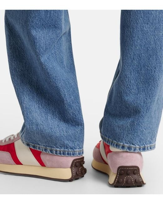 Tod's Pink Runner Suede Sneakers