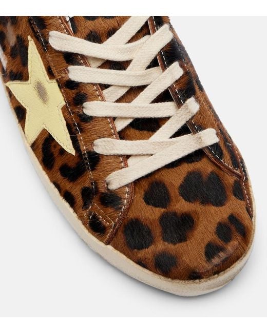 Golden Goose Deluxe Brand Brown Super-Star Leopard-Print Calf Hair Sneakers