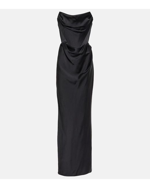 Vivienne Westwood Black Off-Shoulder Satin Gown