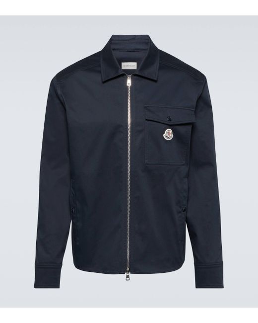 Moncler Blue Cotton Blouson Jacket for men