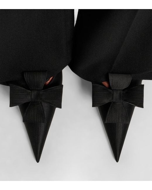 Saint Laurent Black Slingback-Pumps Tea Aus Satin