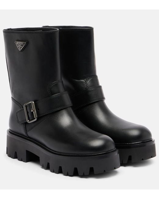 Bottines Stride En Cuir Prada en coloris Black
