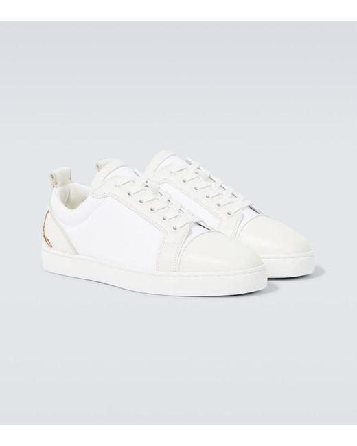 Christian Louboutin White Fun Louis Junior Leather Sneakers for men