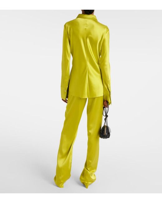 Joseph Yellow Brunel Silk Satin Blouse