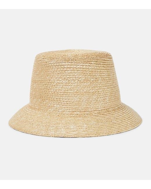 Saint Laurent Natural Maglina Straw Bucket Hat
