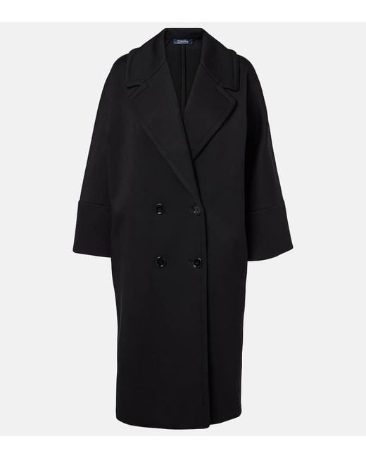 Max Mara Black Mantel Emma Aus Jersey